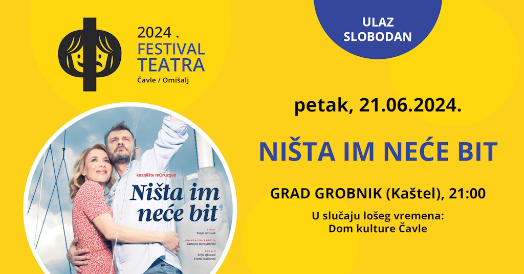 Šest intrigantnih predstava i odlični glumci na 23. festivalu teatra Čavle-Omišalj od 21. do 28. lipnja 2024.