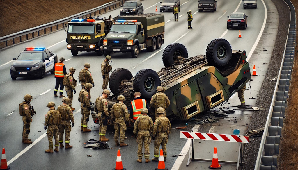 A traffic accident on the A1 highway involves a military vehicle of the Croatian Armed Forces: two soldiers sustained minor injuries