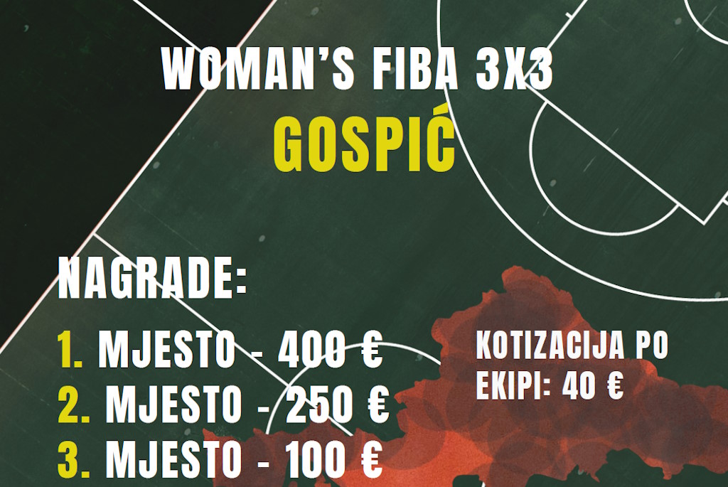 International FIBA 3x3 basketball tournament in Gospić 2024: sports and entertainment at Stjepan Radić Square